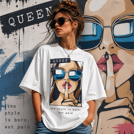 Cartoon Girl in Sunglasses | Cotton Bio Wash - Graphic Printed T-shirt
