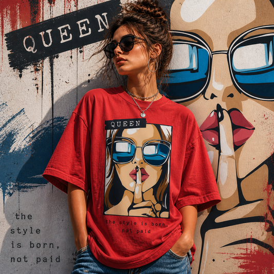 Cartoon Girl in Sunglasses | Cotton Bio Wash - Graphic Printed T-shirt