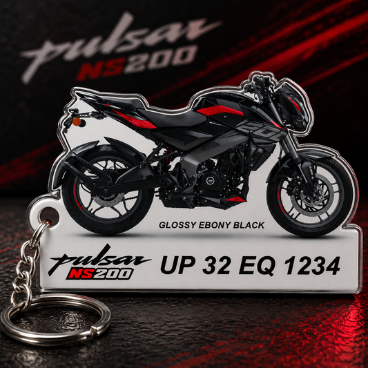 Pulsar NS200 - Personalized Bajaj Keychain - Wood, Acrylic, Metal Printed