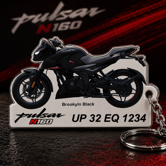 Pulsar N160 - Personalized Bajaj Keychain - Wood, Acrylic, Metal Printed