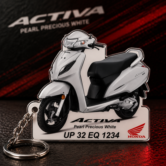 Activa 6G - Personalized Honda Keychain - Wood, Acrylic, Metal Printed