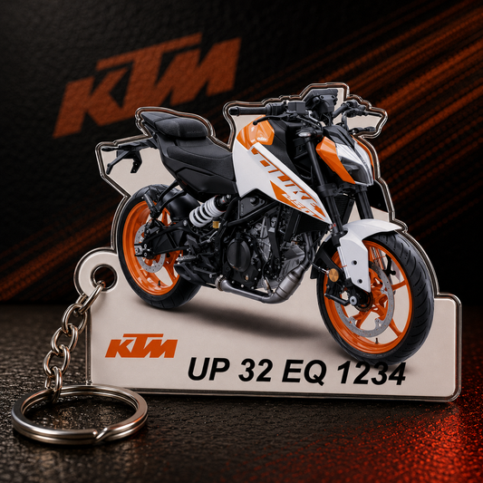 250 Duke - Personalized KTM Keychain - Wood, Acrylic, Metal Printed