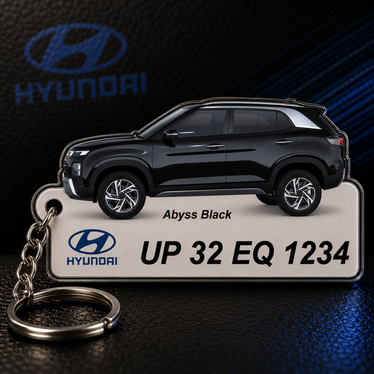 Creta - Personalized Hyundai Car Keychain - Wood, Acrylic, Metal Printed