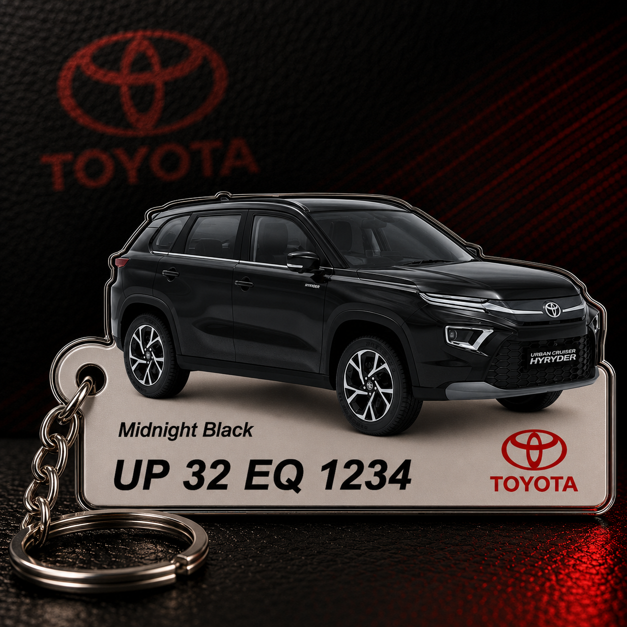 HYRYDER (Urban Cruiser) - Personalized Toyota Keychain - Wood, Acrylic, Metal Printed