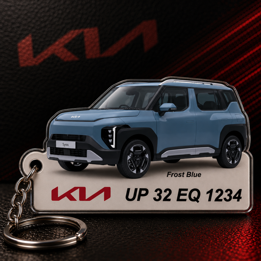 Syros - Personalized Kia Car Keychain - Wood, Acrylic, Metal Printed