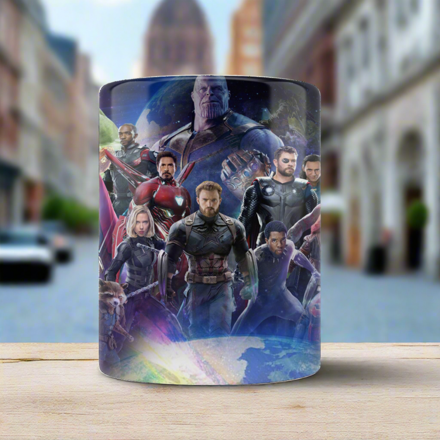 Avengers Infinity War 2018 All Characters Printed Ceramic Mug + Keychain Combo