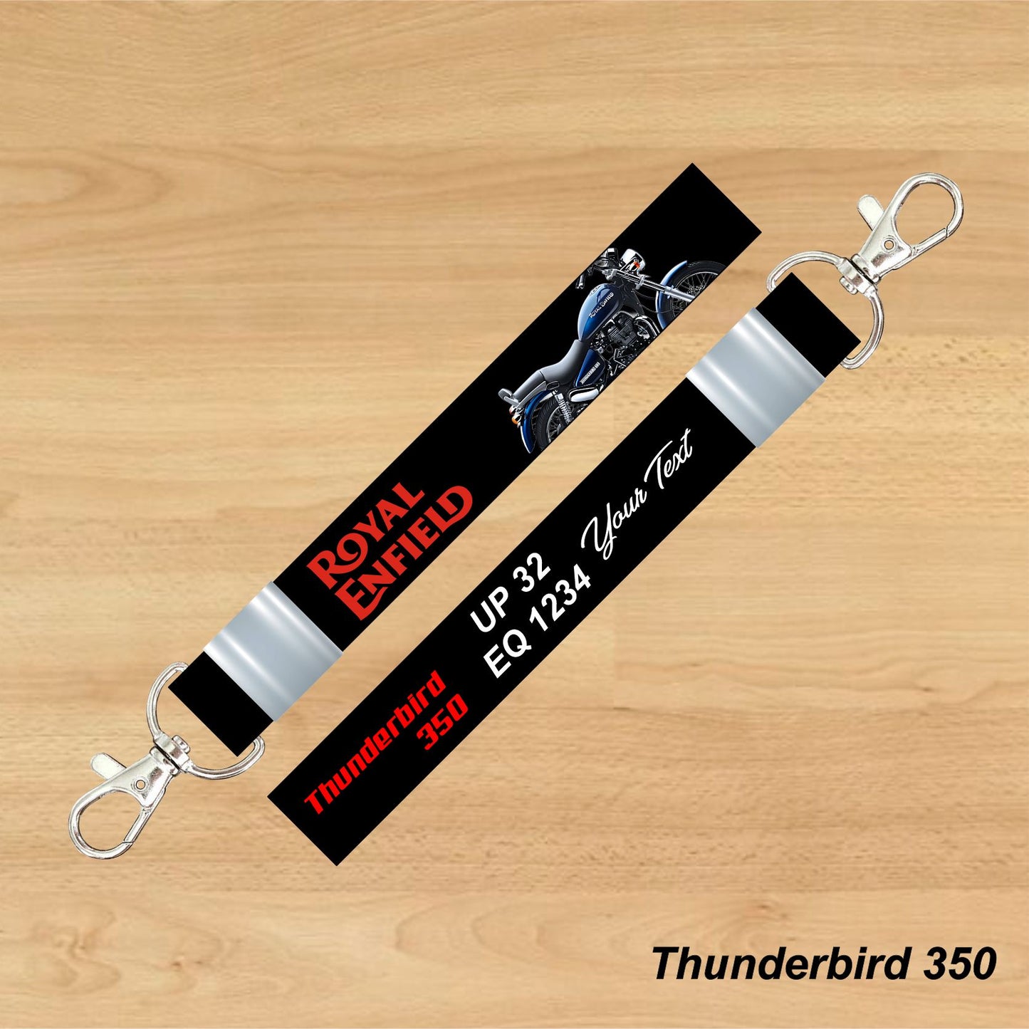 Thunderbird 350 - Personalized Royal Enfield Keychain - Wood, Acrylic, Metal Printed