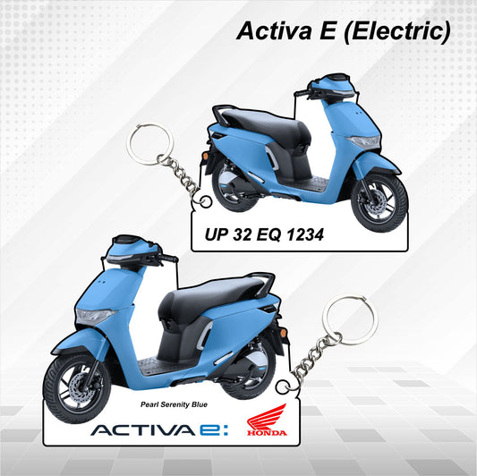 Activa E (Electric)  - Personalized Honda Keychain - Wood, Acrylic, Metal Printed