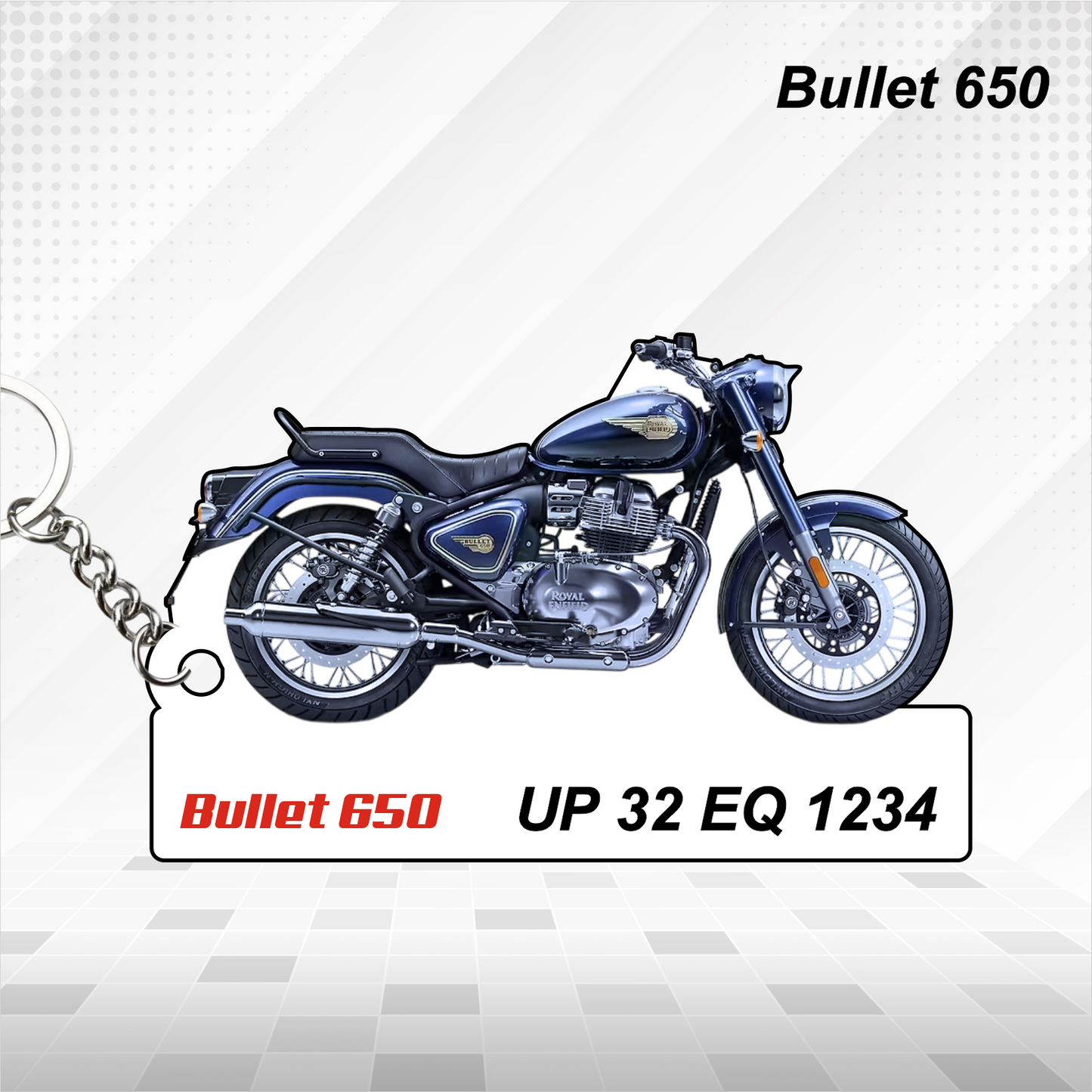 Bullet 650 - Personalized Royal Enfield Printed Keychain