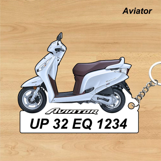 Aviator - Personalized Honda Keychain - Wood, Acrylic, Metal Printed