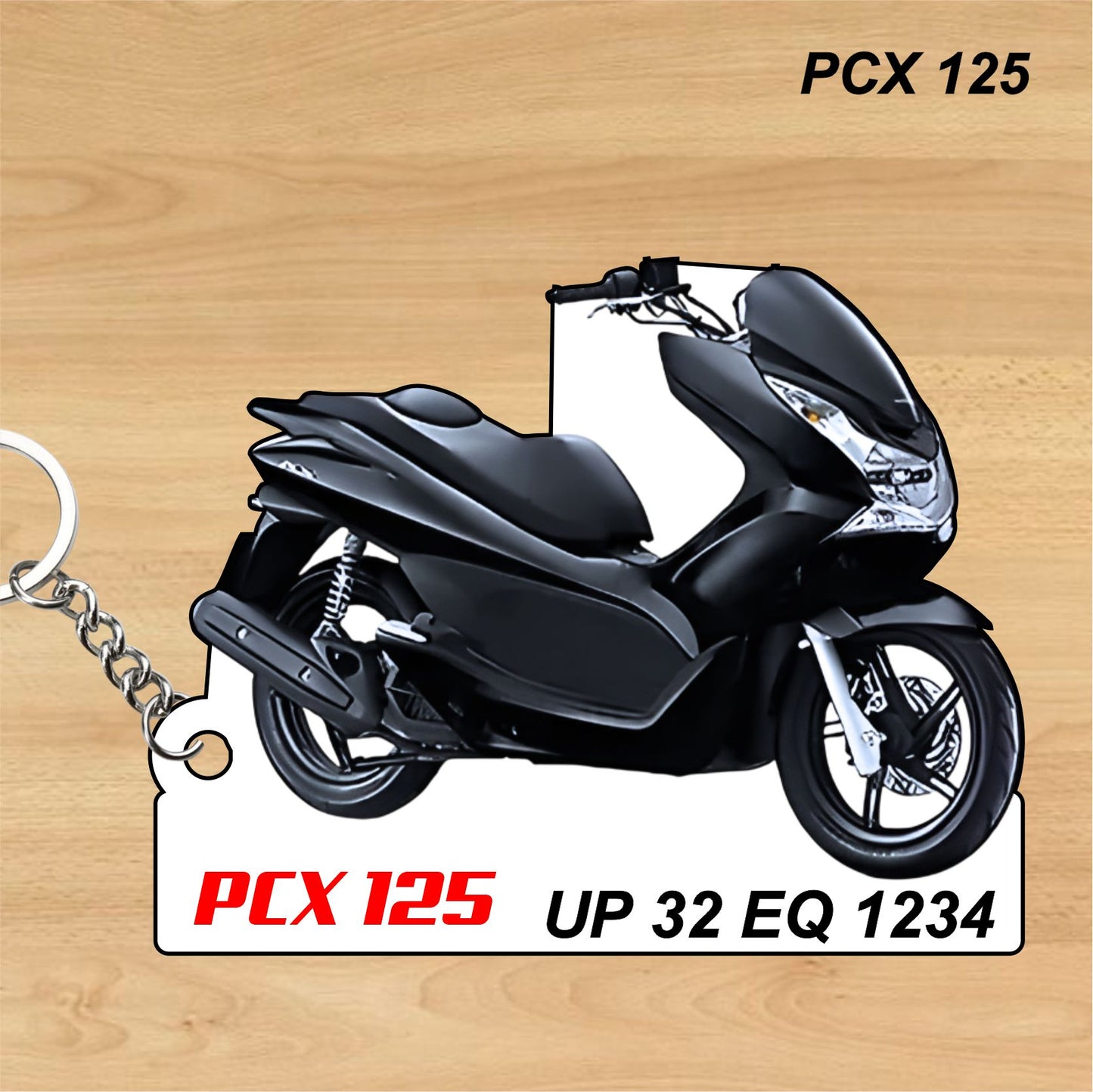 PCX 125 - Personalized Honda Keychain - Wood, Acrylic, Metal Printed