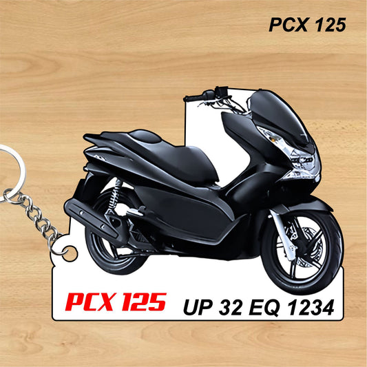 PCX 125 - Personalized Honda Keychain - Wood, Acrylic, Metal Printed