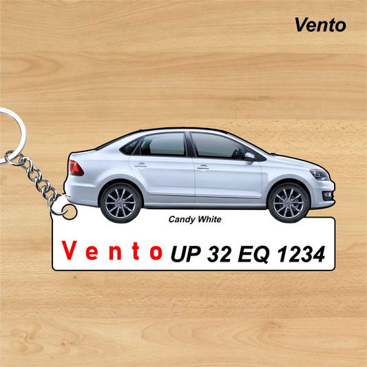 Vento - Personalized Volkswagen Car Keychain - Wood, Acrylic, Metal Printed