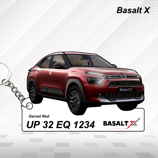 Basalt X - Personalized Citroen Car Keychain - Wood, Acrylic, Metal Printed