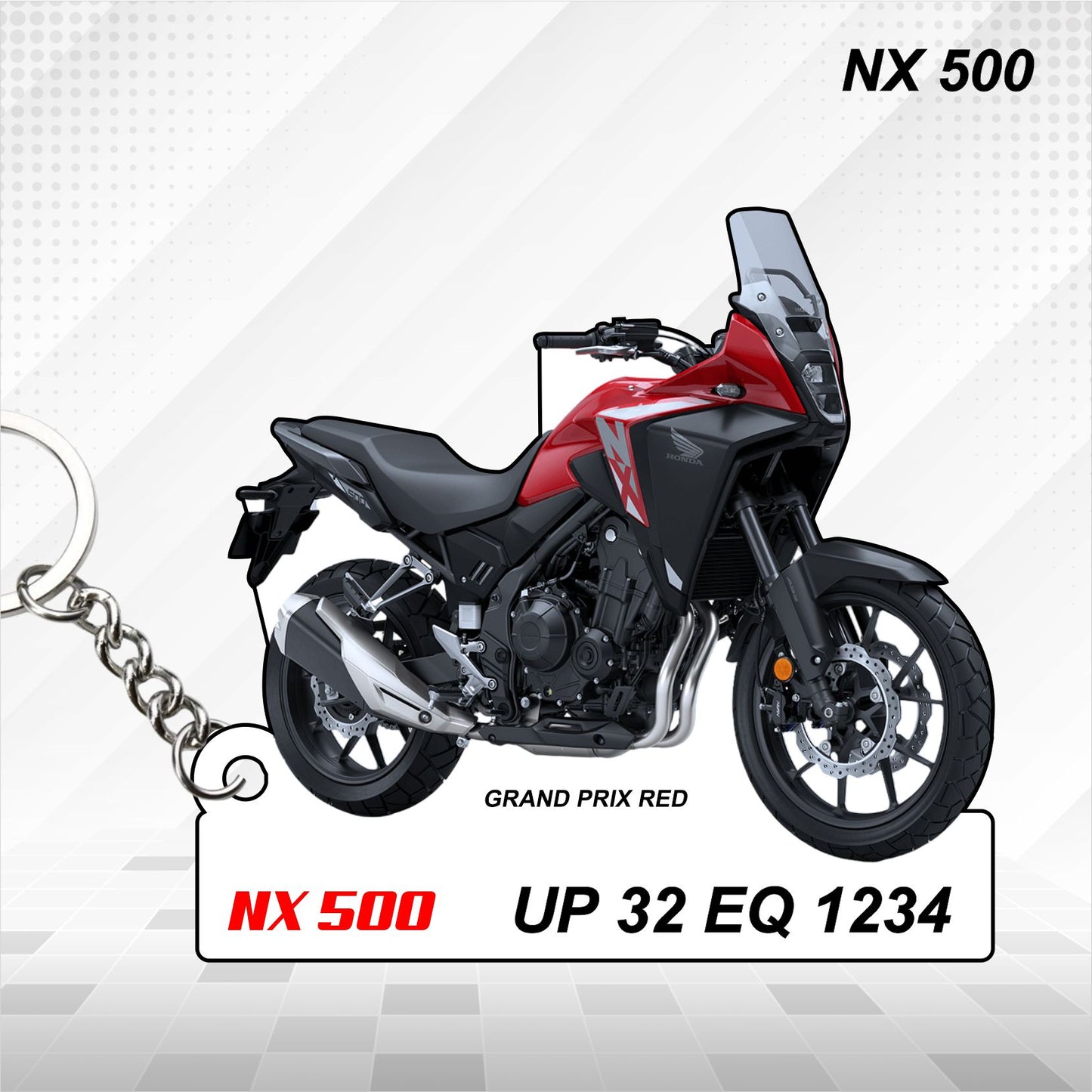 NX 500 - Personalized Honda Keychain - Wood, Acrylic, Metal Printed