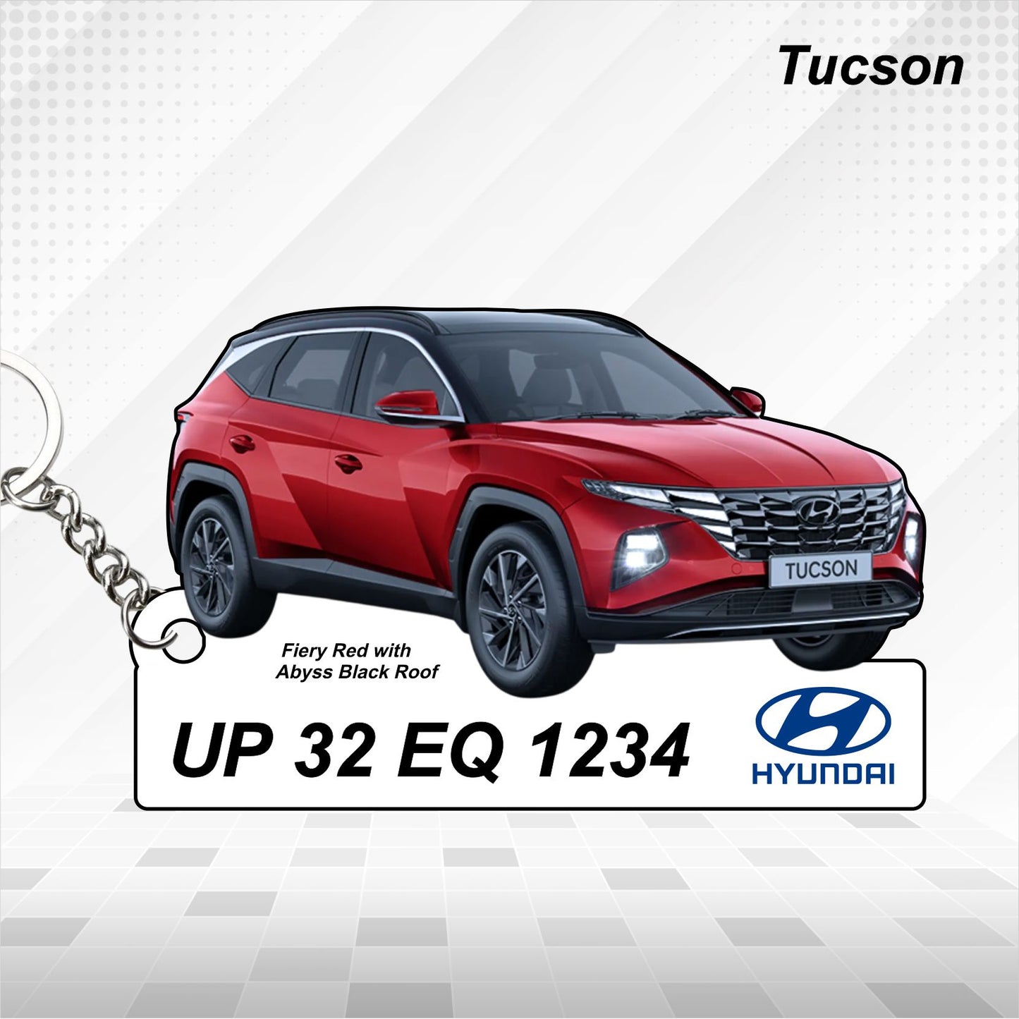 Tucson - Personalized Hyundai Car Keychain - Wood, Acrylic, Metal Printed