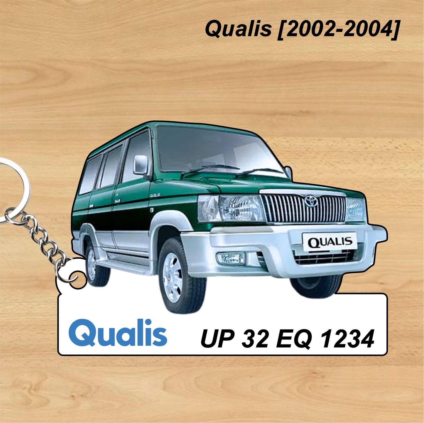 Qualis [2002-2004] - Personalized Toyota Keychain - Wood, Acrylic, Metal Printed