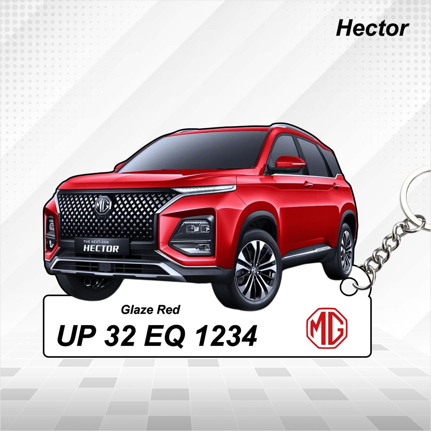 Hector [2023-2025] - Personalized MG Car Keychain - Wood, Acrylic, Metal Printed