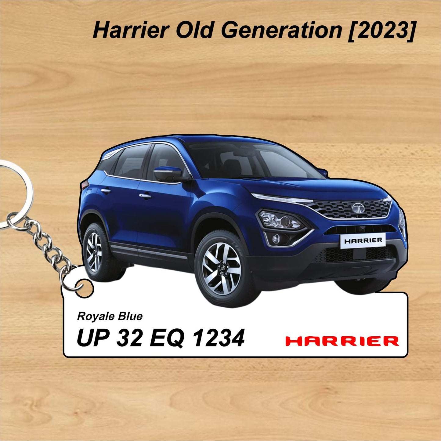 Harrier Old Generation [2023] - Personalized Tata Keychain - Wood, Acrylic, Metal Printed