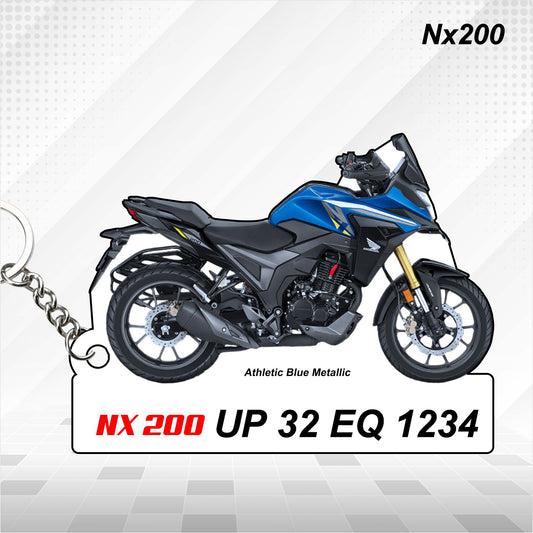 NX 200 - Personalized Honda Keychain - Wood, Acrylic, Metal Printed