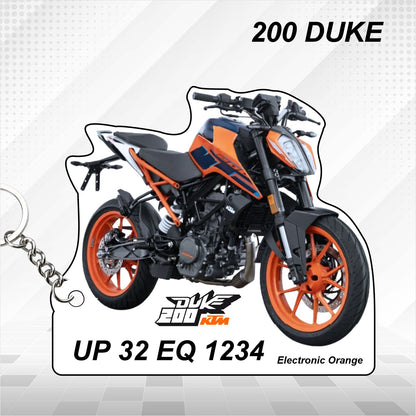200 Duke - Personalized KTM Keychain - Wood, Acrylic, Metal Printed