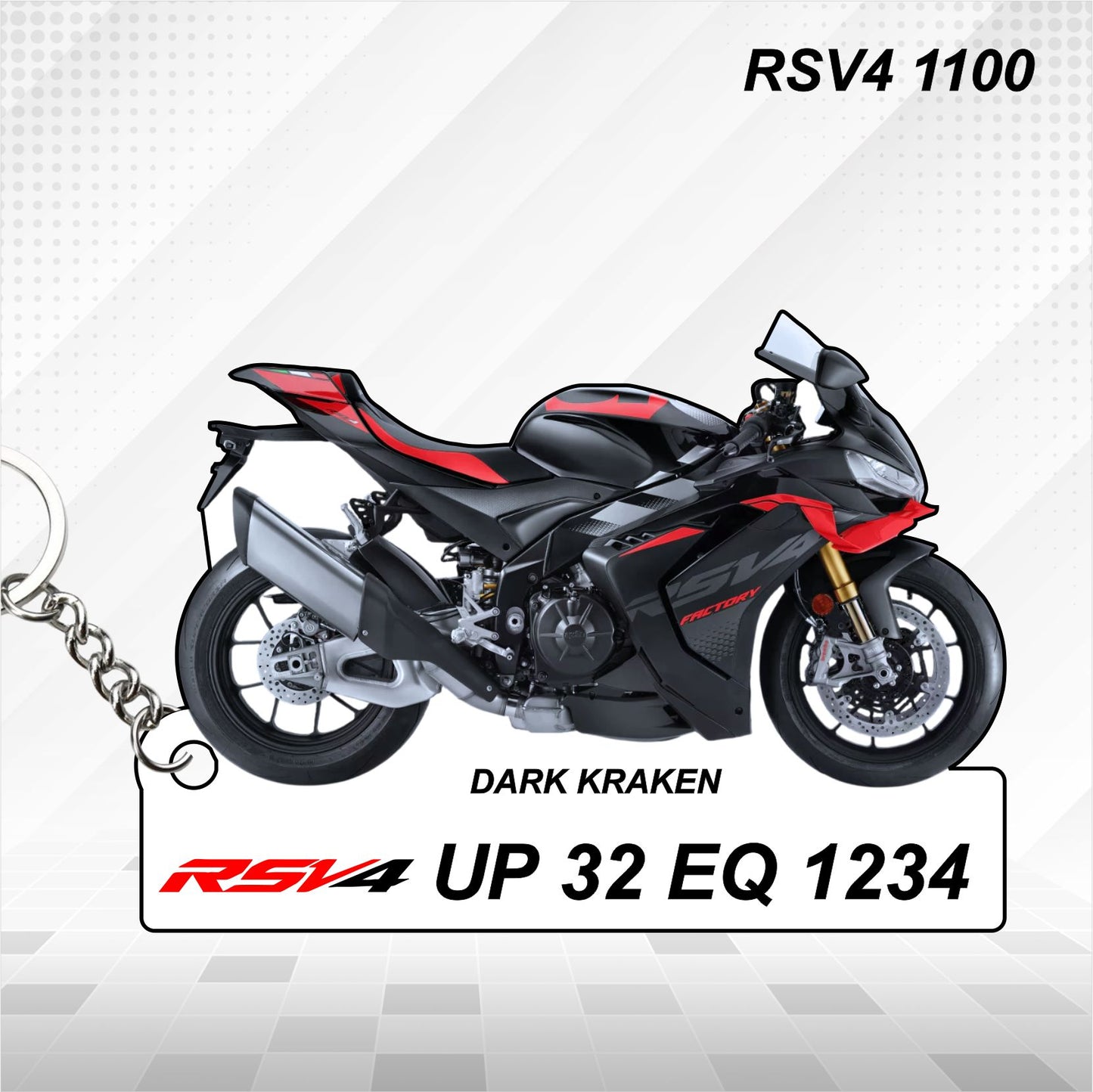 RSV4 1100 Factory - Personalized Aprilia Keychain - Wood, Acrylic, Metal Printed, Lanyard