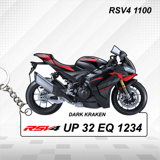 RSV4 1100 Factory - Personalized Aprilia Keychain - Wood, Acrylic, Metal Printed, Lanyard
