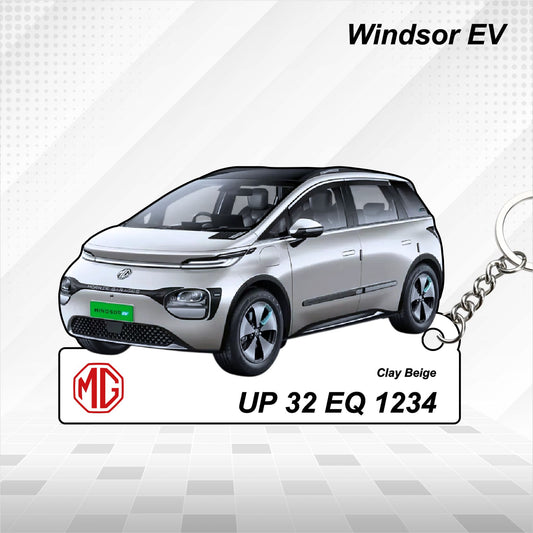 Windsor EV - Personalized MG Car Keychain - Wood, Acrylic, Metal Printed
