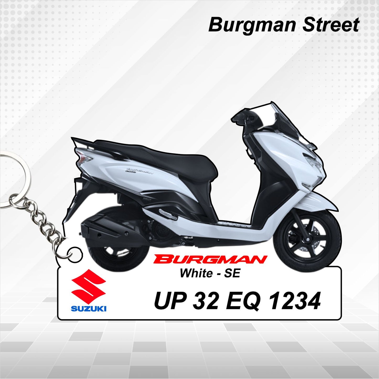 Burgman Street - Personalized Suzuki Keychain - Wood, Acrylic, Metal Printed