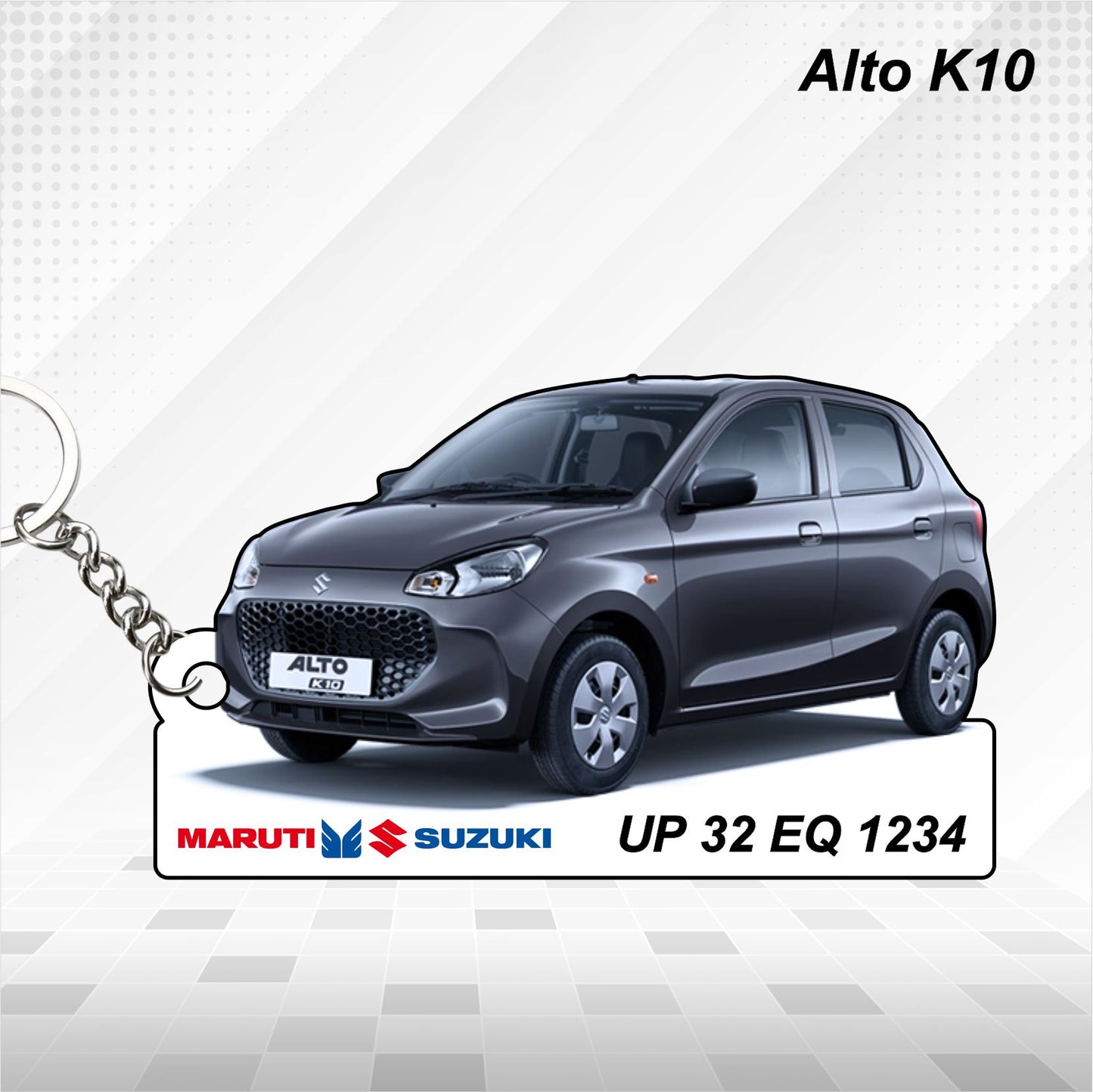 Alto K10 - Personalized  Maruti Suzuki Keychain - Wood, Acrylic, Metal Printed