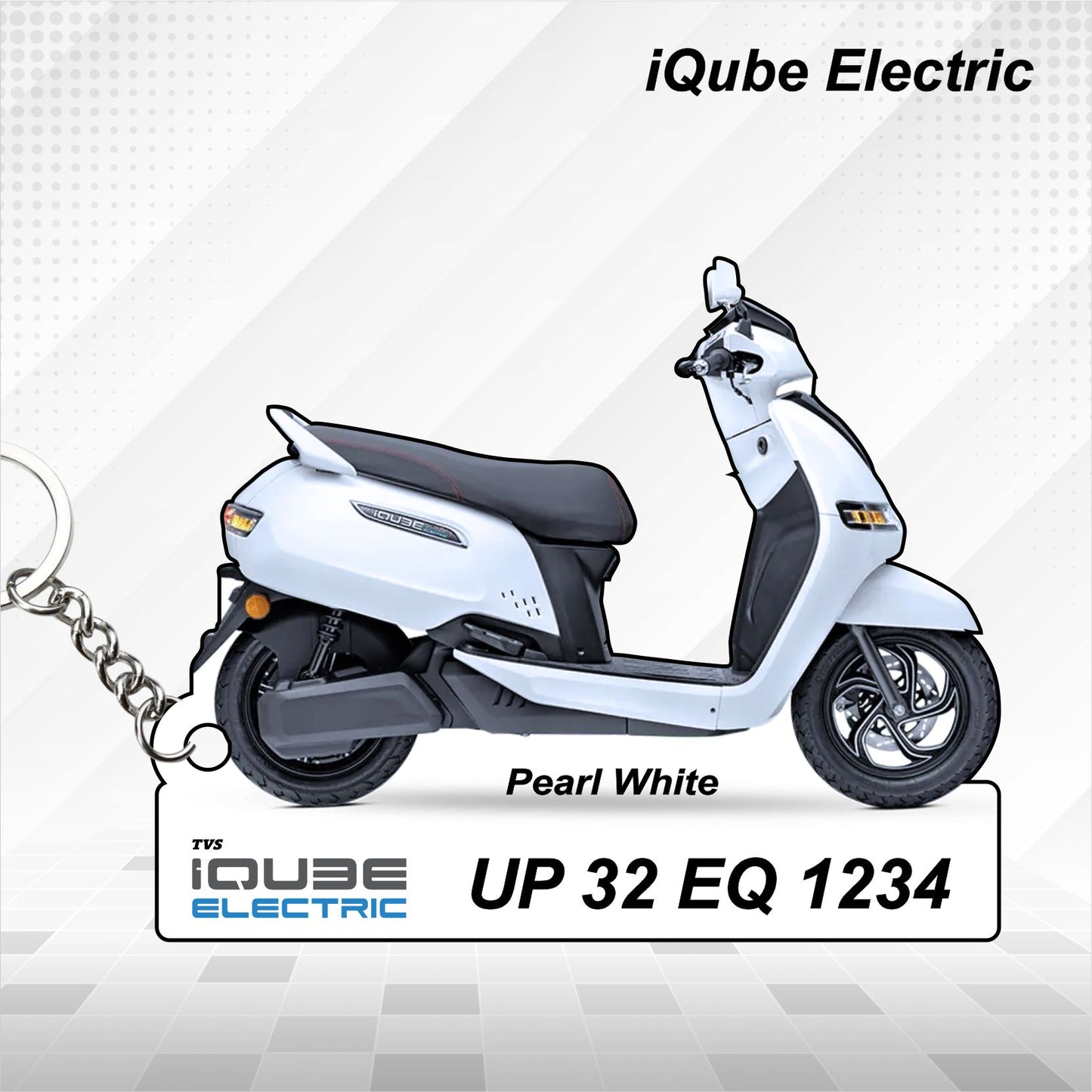 TVS iQube Electric - Personalized TVS Keychain - Wood, Acrylic, Metal Printed