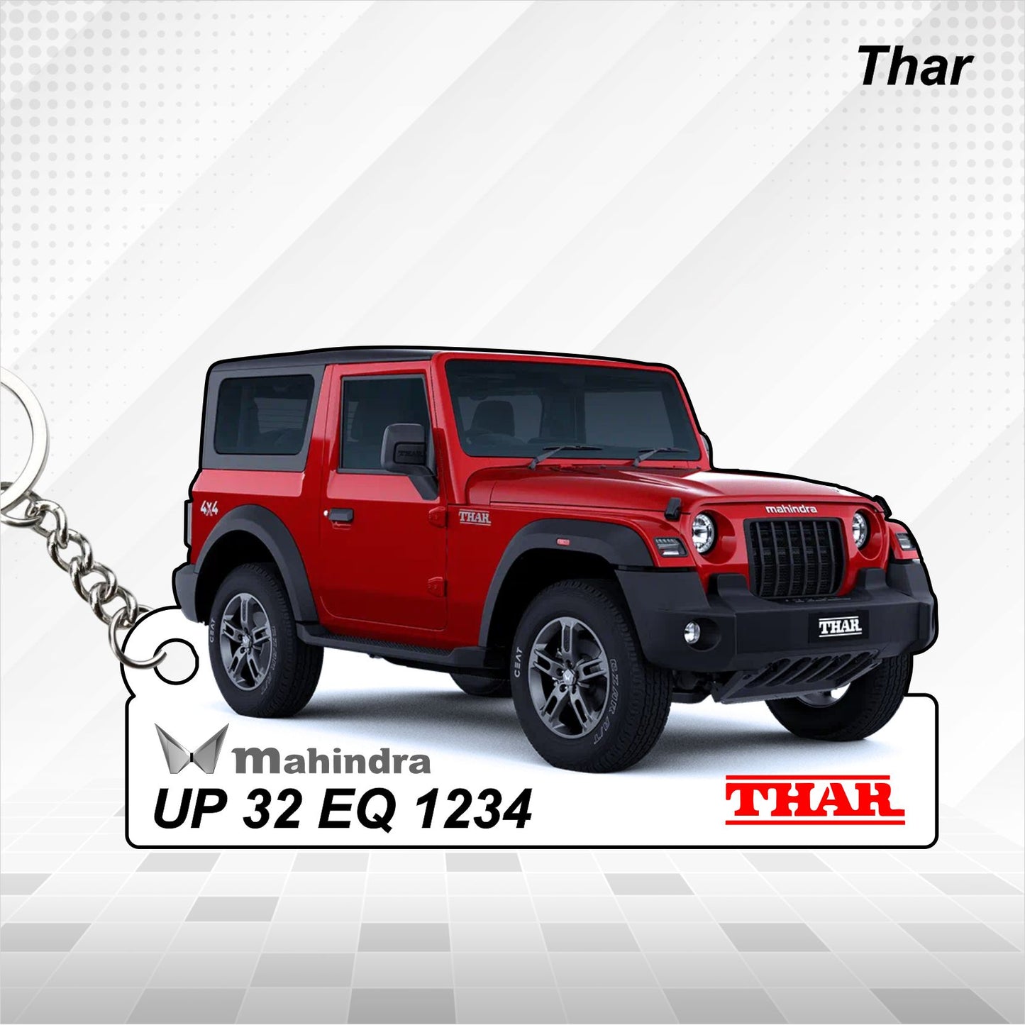 Thar [2020-2025] - Personalized Mahindra Car Keychain - Wood, Acrylic, Metal Printed