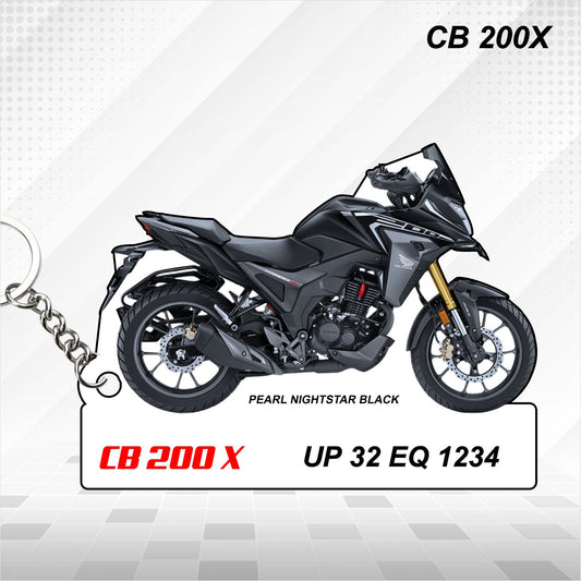 CB 200X - Personalized Honda Keychain - Wood, Acrylic, Metal Printed
