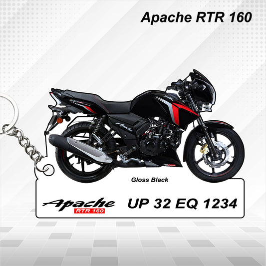 Apache RTR 160 - Personalized TVS Keychain - Wood, Acrylic, Metal Printed
