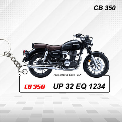 CB350 - Personalized Honda Keychain - Wood, Acrylic, Metal Printed