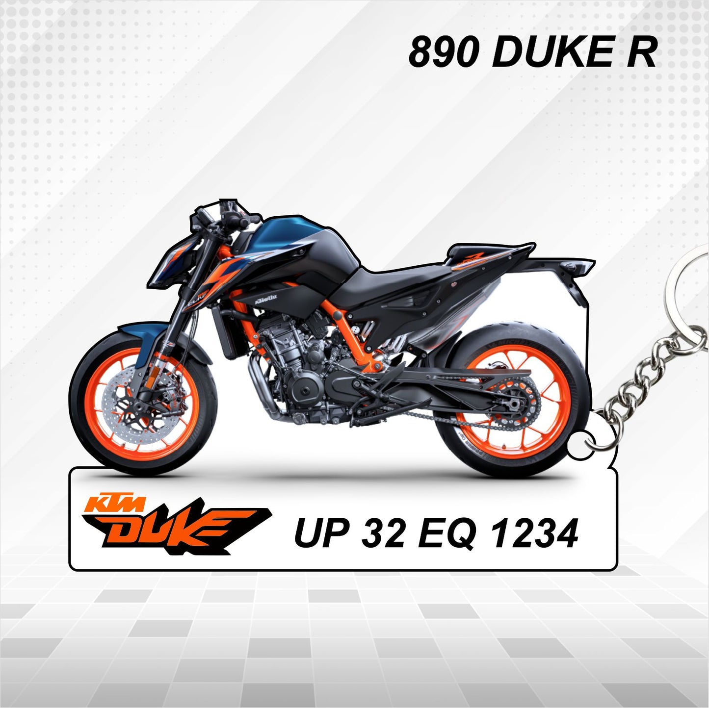 KTM 890 DUKE R - Personalized KTM Keychain - Wood, Acrylic, Metal Printed