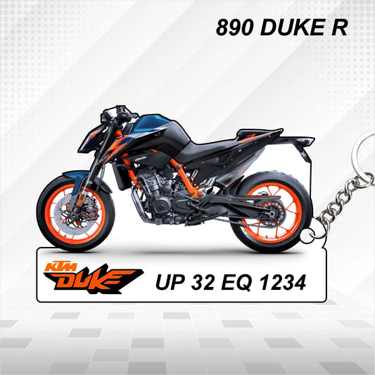 KTM 890 DUKE R - Personalized KTM Keychain - Wood, Acrylic, Metal Printed