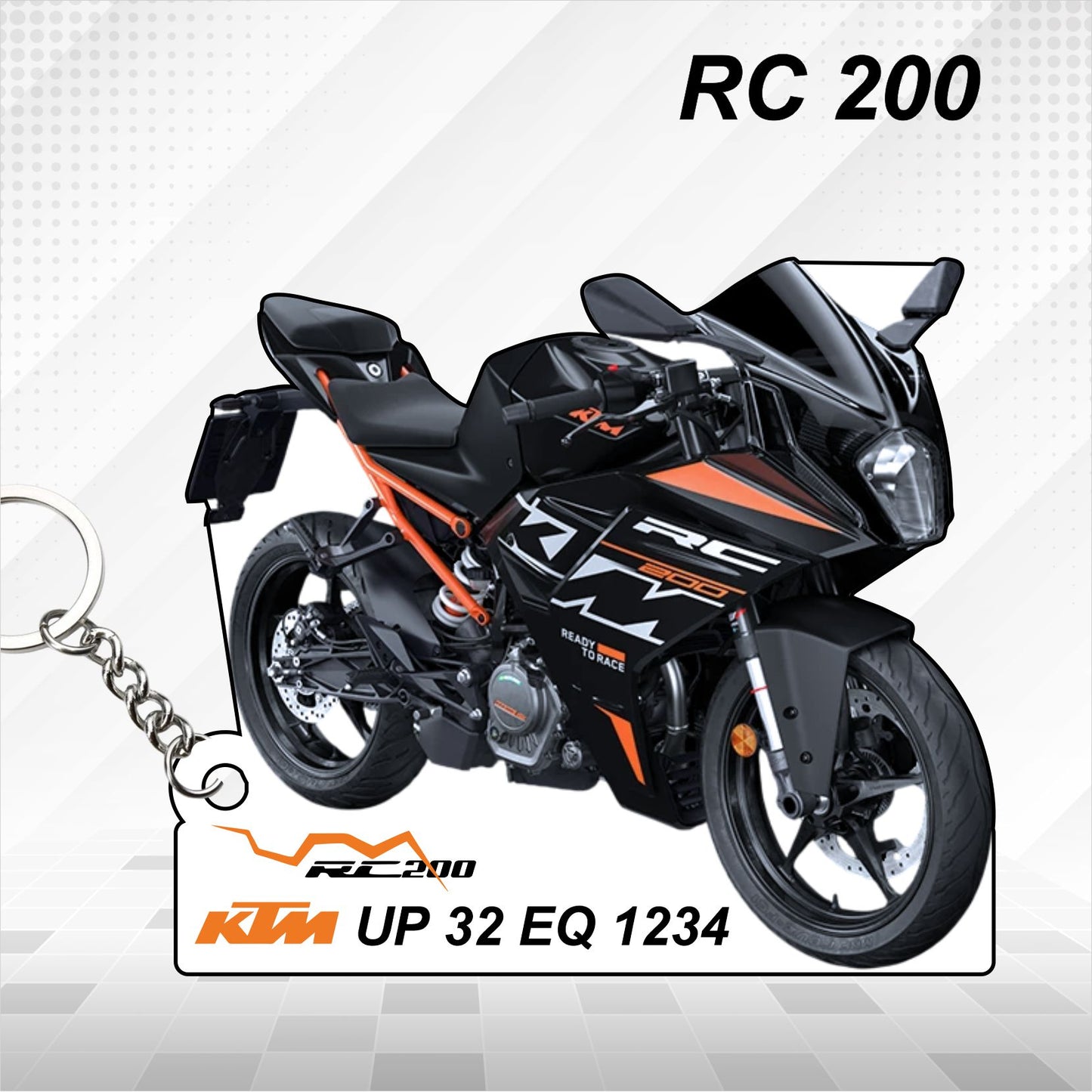 KTM RC 200 - Personalized KTM Keychain - Wood, Acrylic, Metal Printed