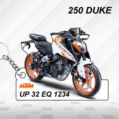 250 Duke - Personalized KTM Keychain - Wood, Acrylic, Metal Printed