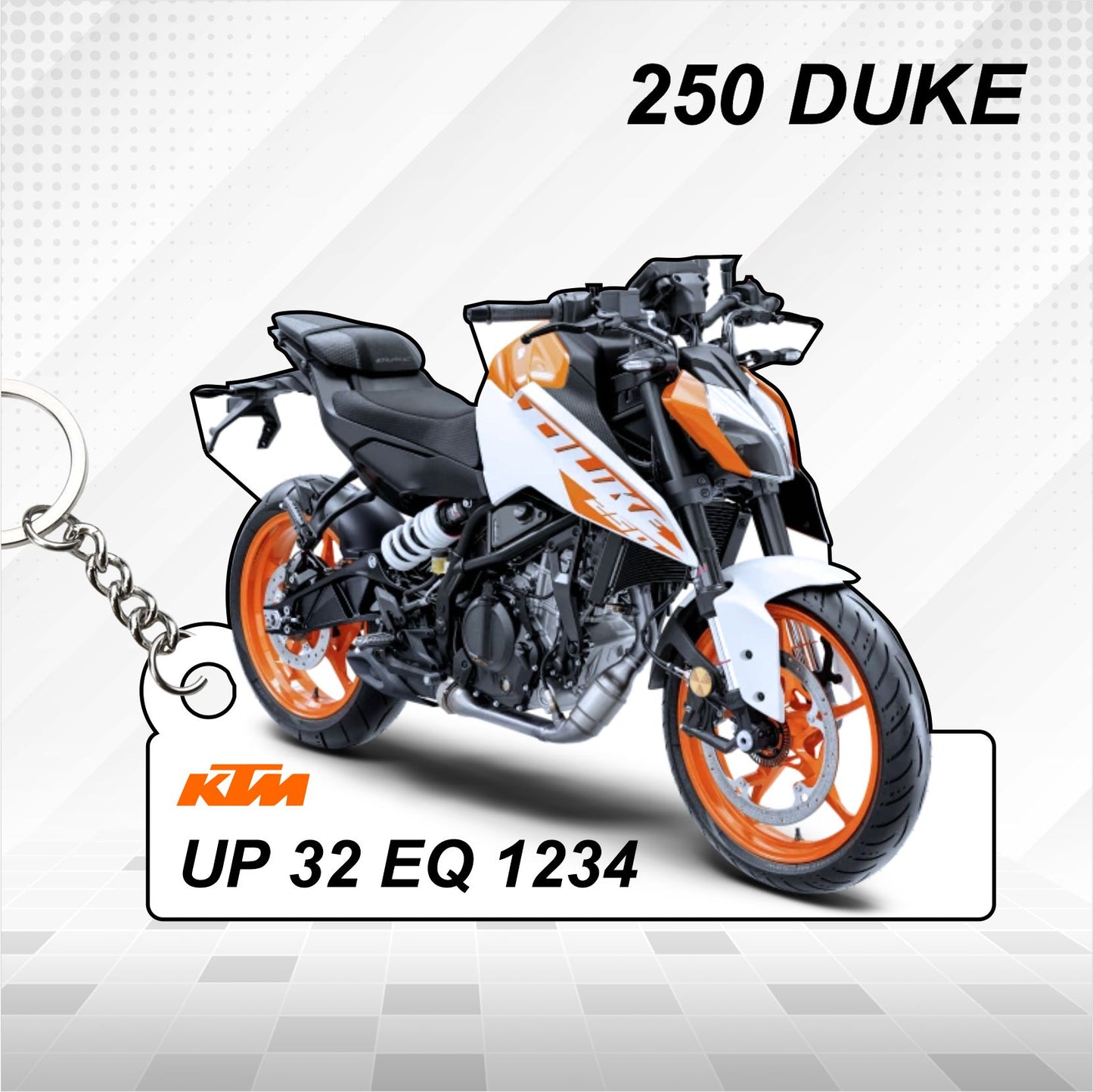 KTM 250 DUKE - Personalized KTM Keychain - Wood, Acrylic, Metal Printed