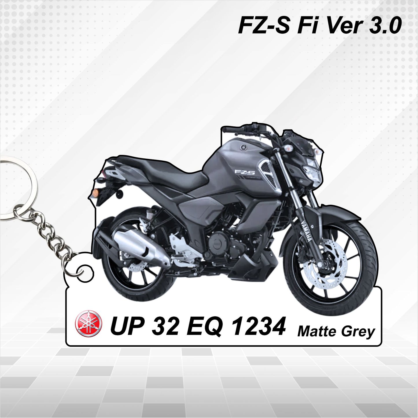 FZ-S Fi Ver 3.0 - Personalized Yamaha Keychain  - Wood, Acrylic, Metal Printed