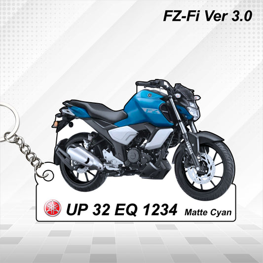 FZ-Fi Version 3.0 - Personalized Yamaha Keychain  - Wood, Acrylic, Metal Printed