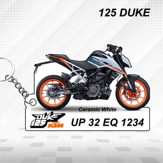 KTM 125 DUKE - Personalized KTM Keychain - Wood, Acrylic, Metal Printed