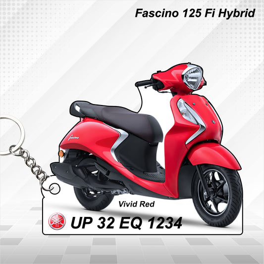 Fascino 125 Fi Hybrid - Personalized Yamaha Keychain - Wood, Acrylic, Metal Printed