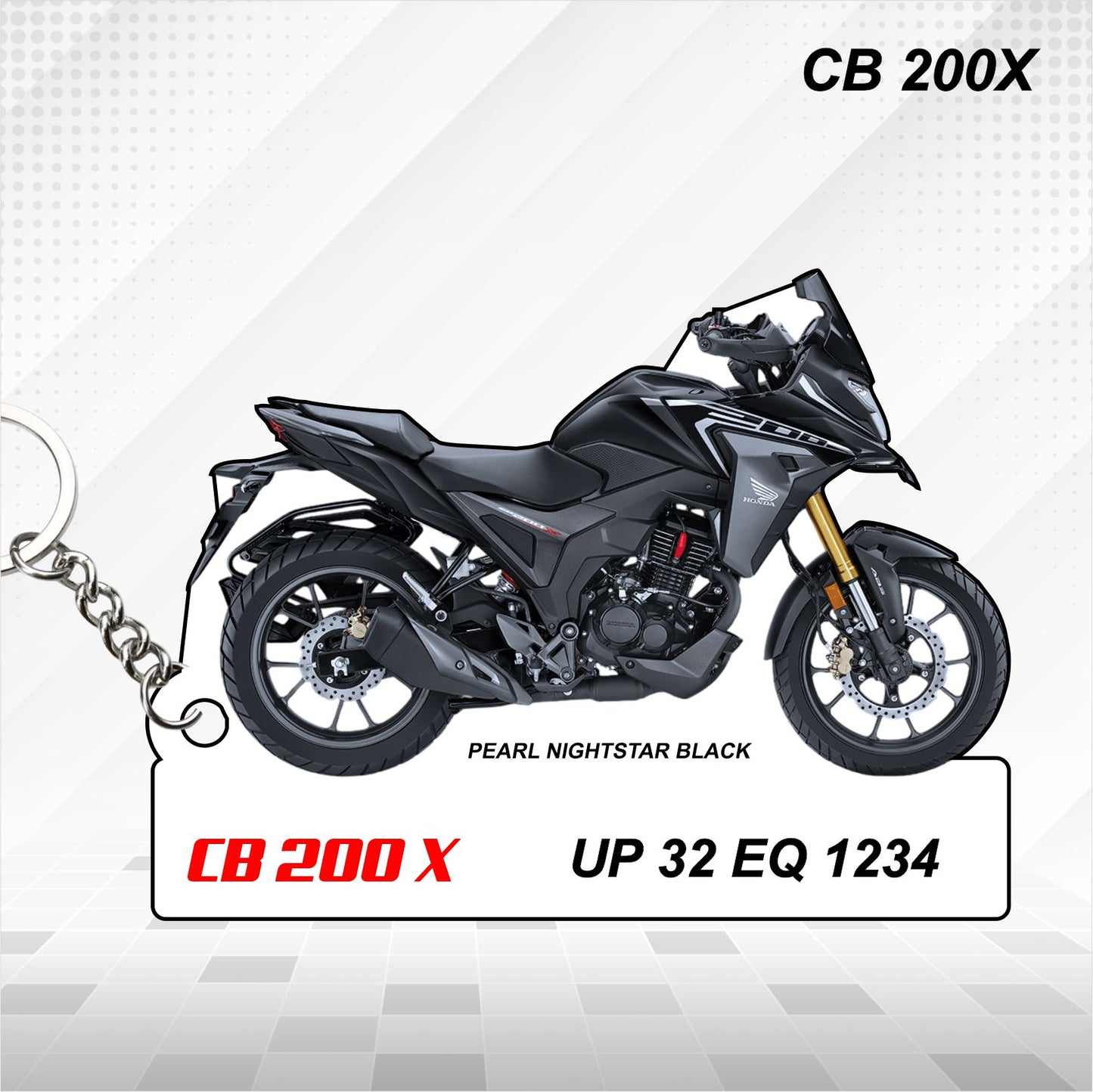 CB 200X - Personalized Honda Keychain - Wood, Acrylic, Metal Printed