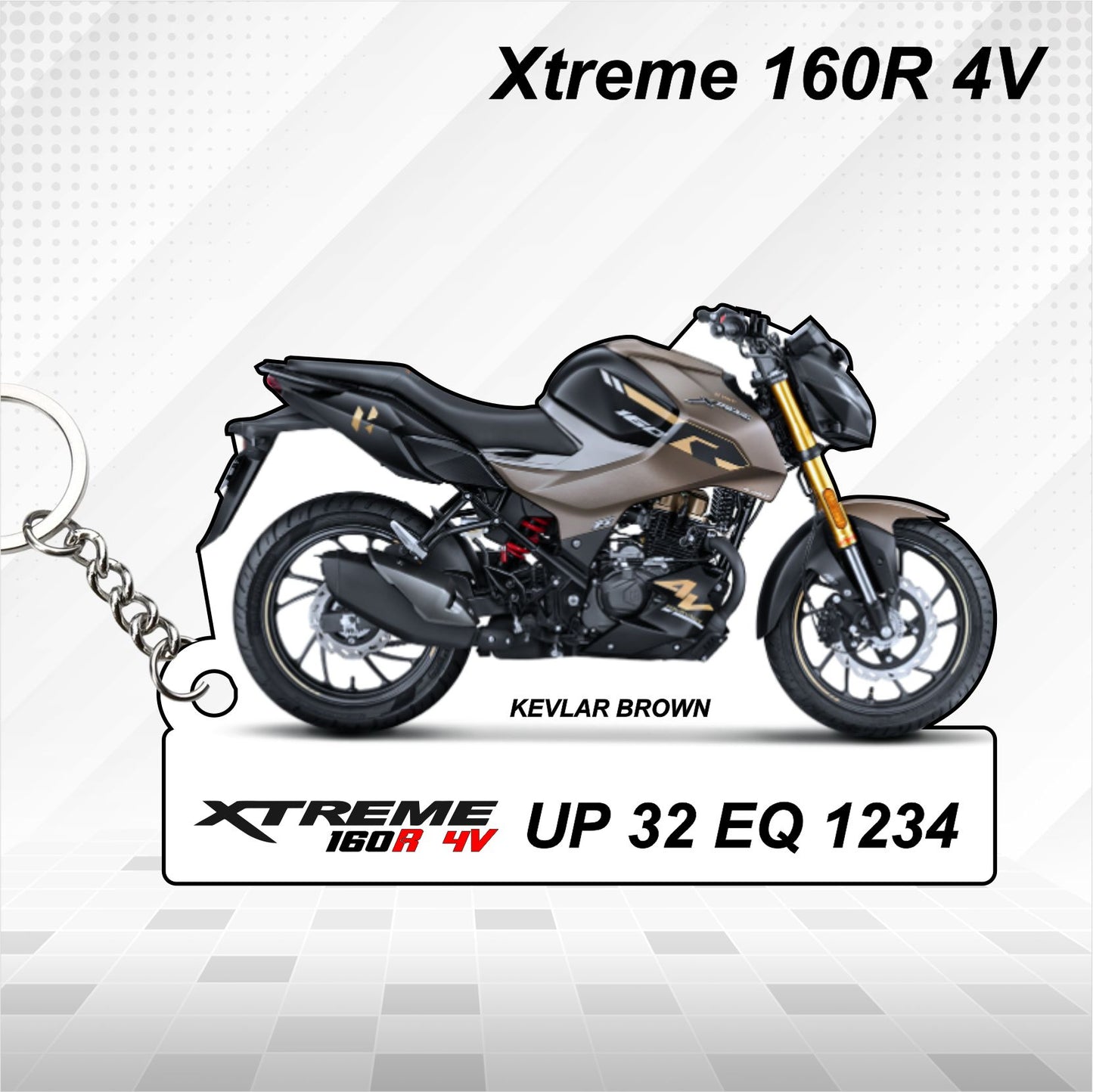 Hero Xtreme 160R 4V - Personalized Hero Keychain - Wood, Acrylic, Metal Printed