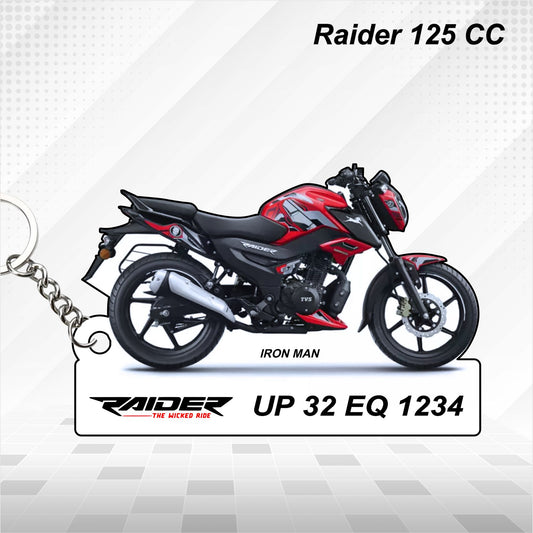 TVS Raider 125 CC - Personalized TVS Keychain - Wood, Acrylic, Metal Printed
