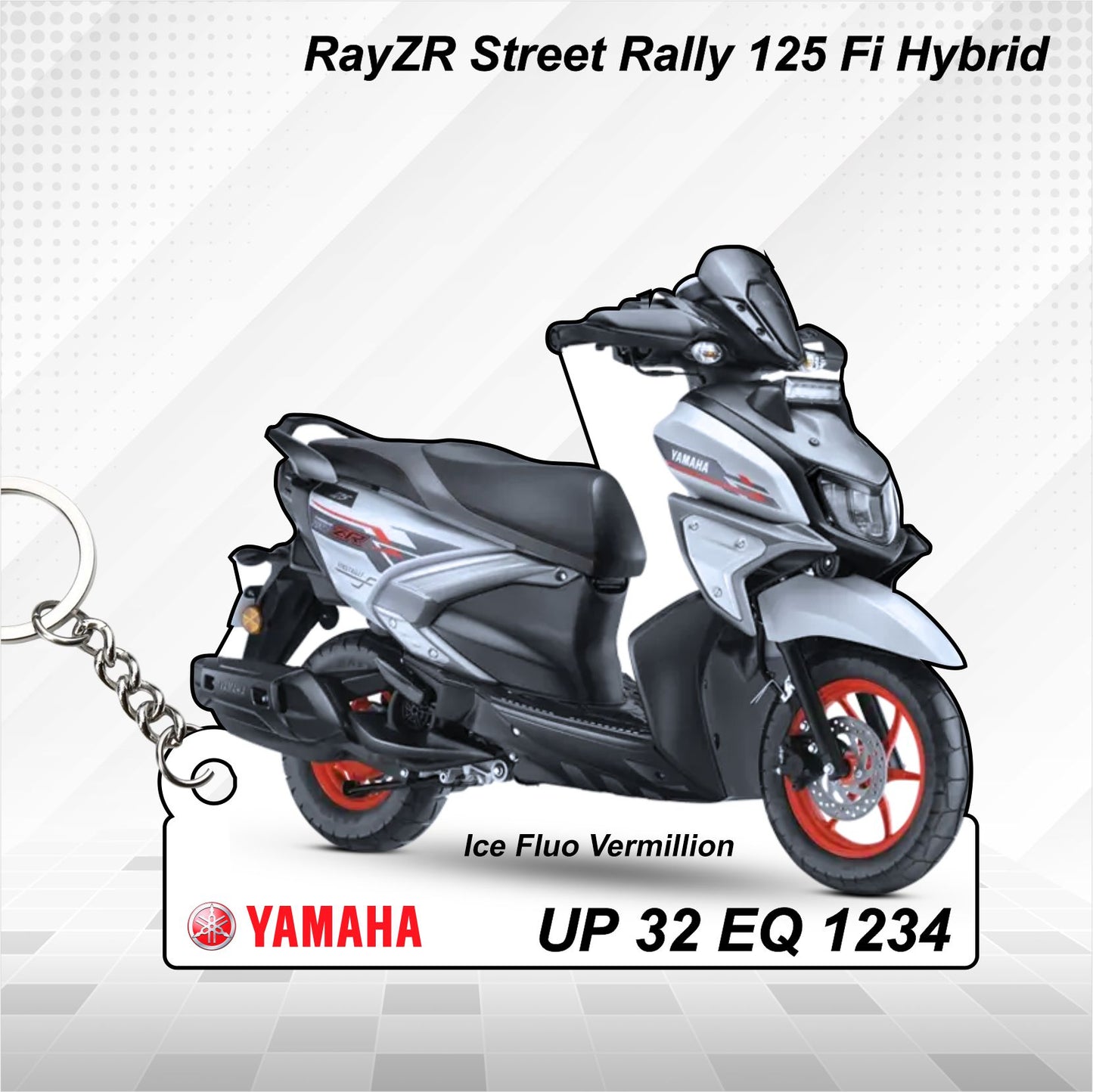 RayZR Street Rally 125 Fi - Personalized Yamaha Keychain - Wood, Acrylic, Metal Printed