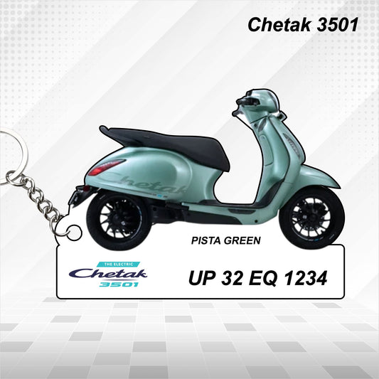 CHETAK 3501 - Personalized Bajaj Scooter Keychain - Wood, Acrylic, Metal Printed