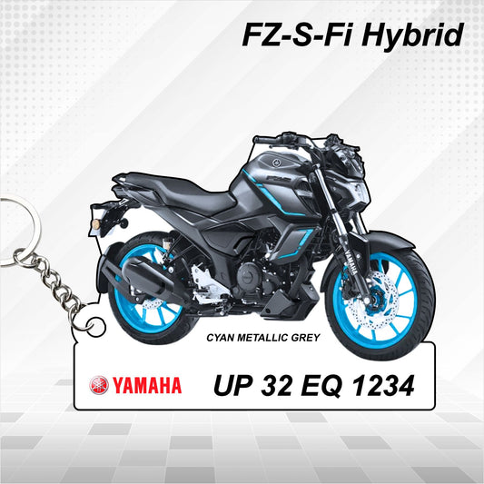 FZ-S Fi Hybrid - Personalized Yamaha Keychain  - Wood, Acrylic, Metal Printed